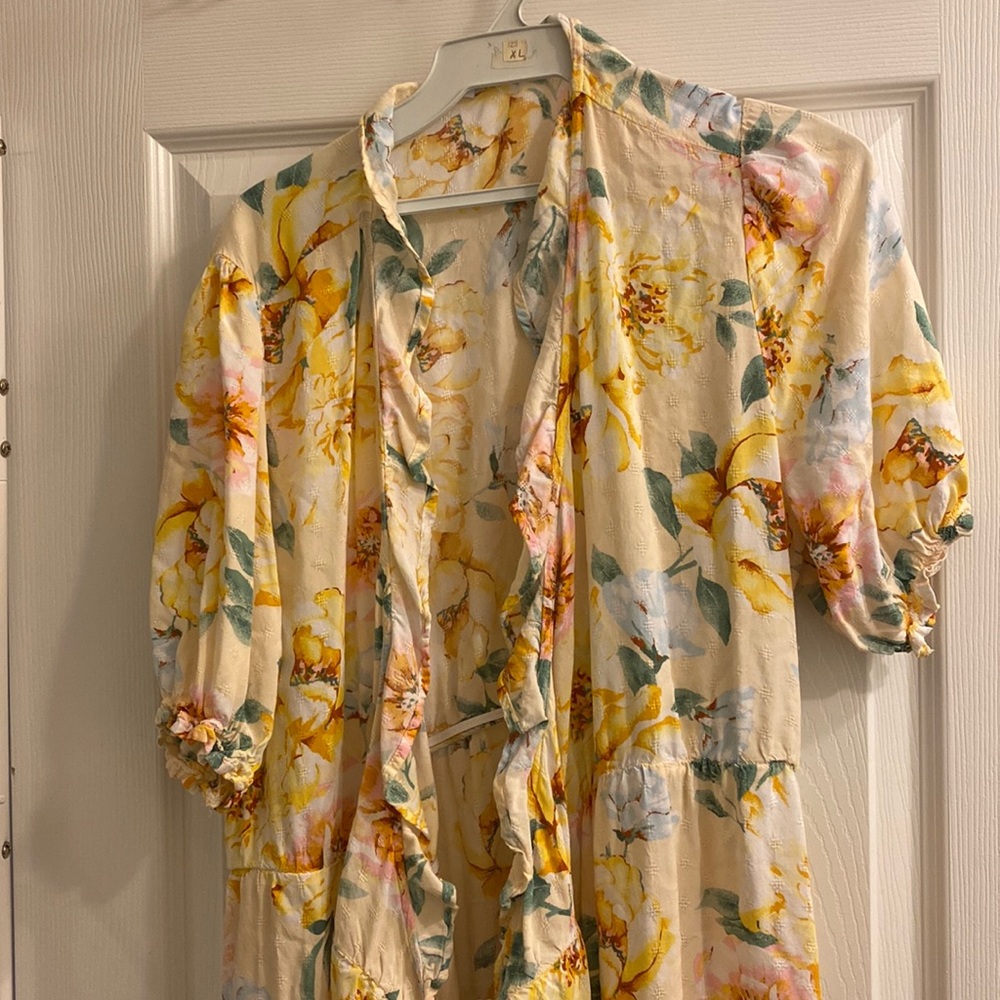 Wrap High Low Riffle Dress